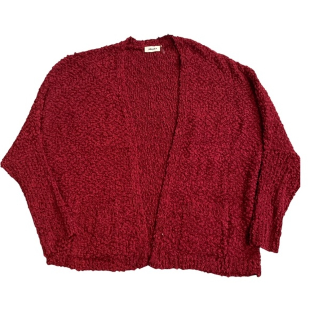 Adora Burgundy Weave Open Front Cardigan